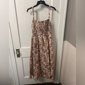 Old Navy Cream and Brown Paisley Midi Dress